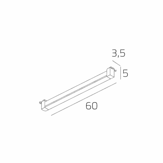 Modulo led 60cm 28w 4000k nero monofase per binario