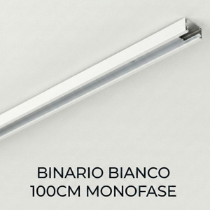 Binario monofase 1mt bianco con tappo e connettore