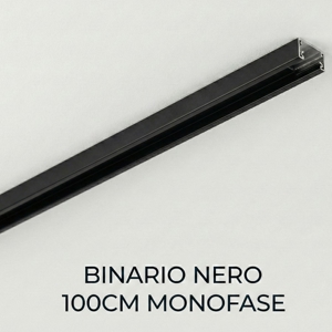 Binario nero monofase 1mt con alimentazione laterale