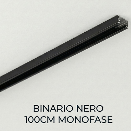 Binario nero monofase 1mt con alimentazione laterale