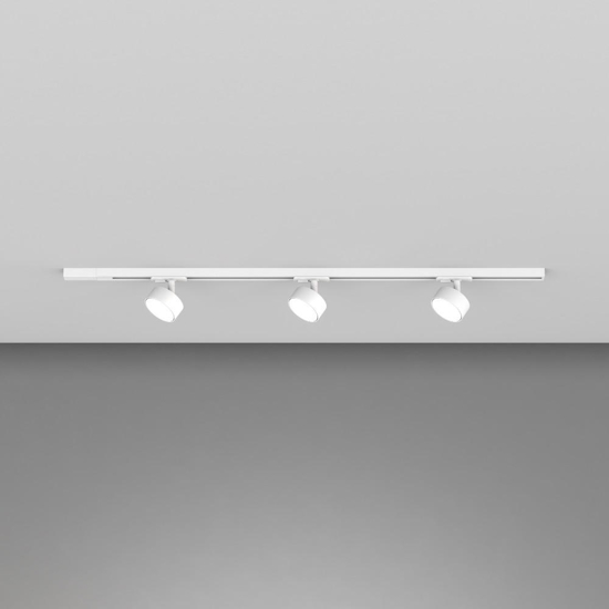 Sistema binario 100cm bianco con 3 spot gx53 monofase orientabili