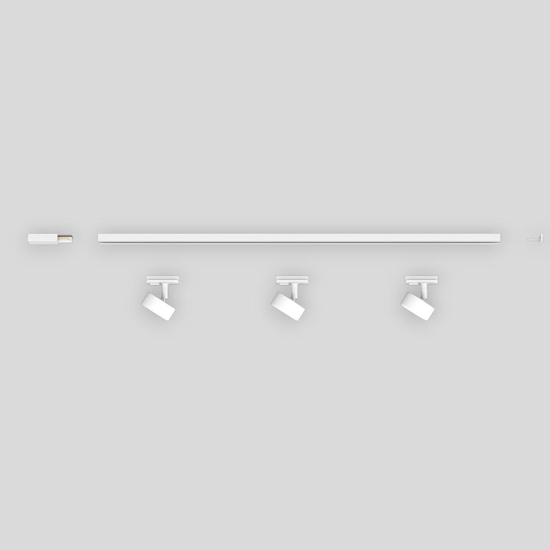 Sistema binario 100cm bianco con 3 spot gx53 monofase orientabili
