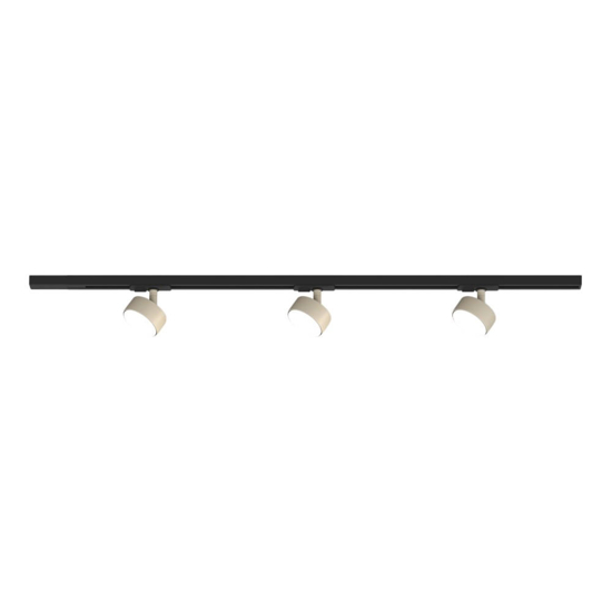 Luci a binario plafoniera 100cm con 3 spot gx53 sabbia monofase orientabili