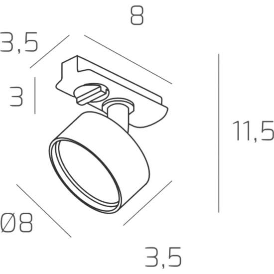 Luci a binario plafoniera 100cm con 3 spot gx53 sabbia monofase orientabili