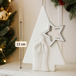 Presepe di natale h13cm statuina bianco argento bongelli preziosi