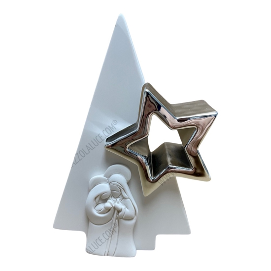 Presepe di natale h13cm statuina bianco argento bongelli preziosi