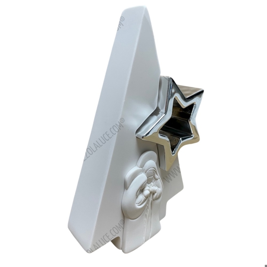 Presepe di natale h13cm statuina bianco argento bongelli preziosi