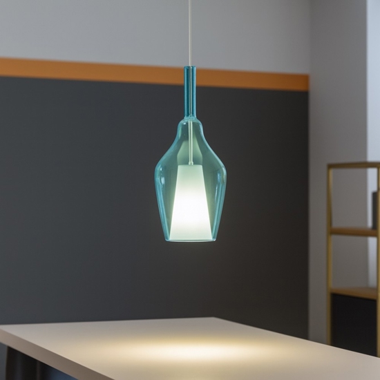 Gea luce ofelia lampada a sospensione per camera da letto in vetro