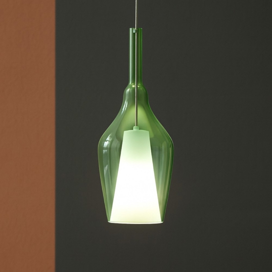 Gea luce ofelia lampada a sospensione colore verde