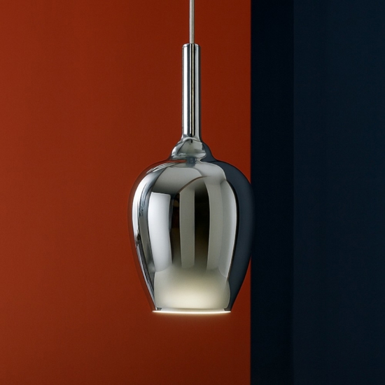 Lampada a sospensione colore cromo gea luce ofelia