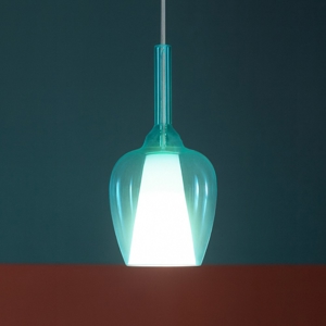 Gea luce ofelia lampada a sospensione in vetro blu