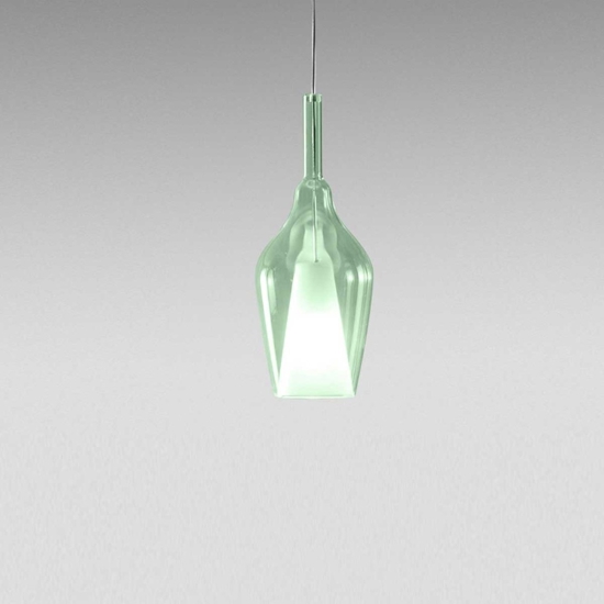 Gea luce ofelia lampada a sospensione per cucina moderna in vetro verde