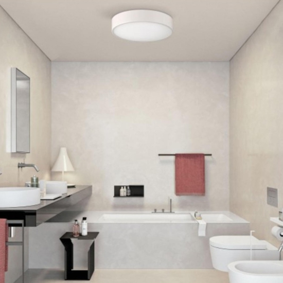 Plafoniera da bagno 32cm bianca rotonda