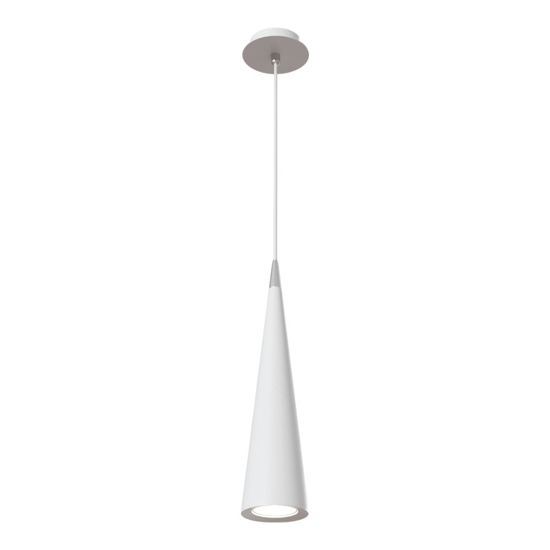 Lampada pendente a sospensione moderna cono bianco fp