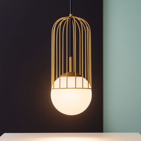 Lampada per bagno oro sfera vetro maytoni telford