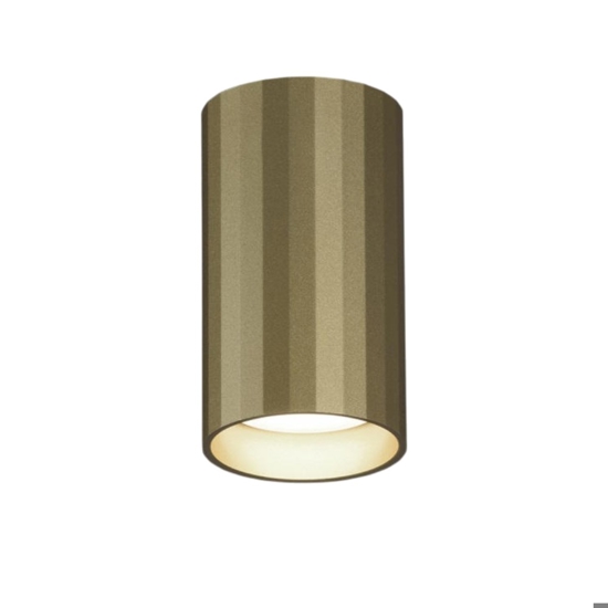 Faretto da soffitto crilindrico oro ottone