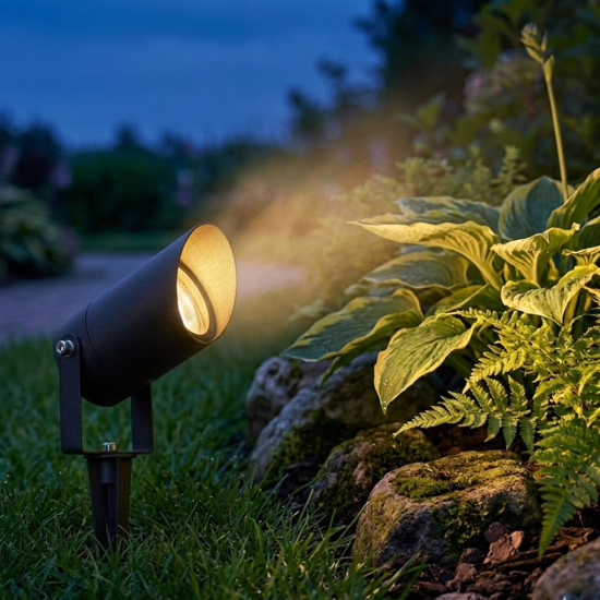 Top light paco faretto con picchetto nero da giardino ip65