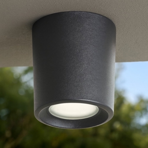 Faretto da esterno a soffitto nero top light pisa