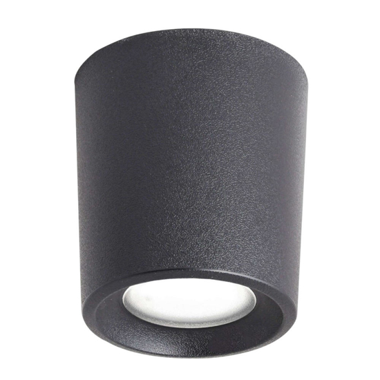 Faretto da esterno a soffitto nero top light pisa