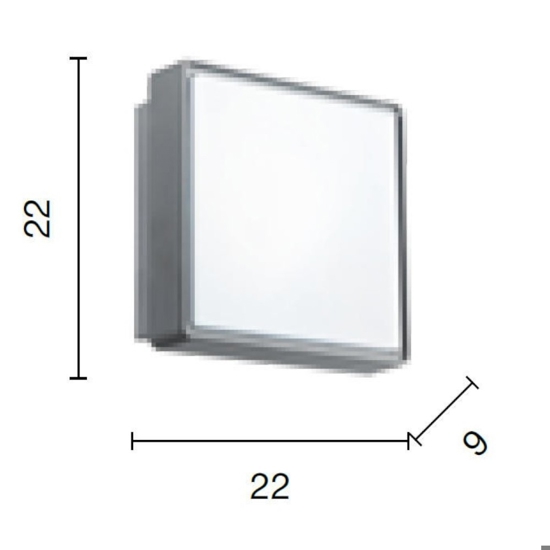 Plafoniera da esterno antracite quadrata ondaluce