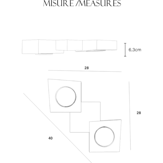 Plafoniera da cucina in gesso con forma trapezoidale