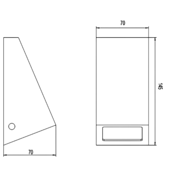 Applique nera per facciata da esterno luce verso il basso ip44