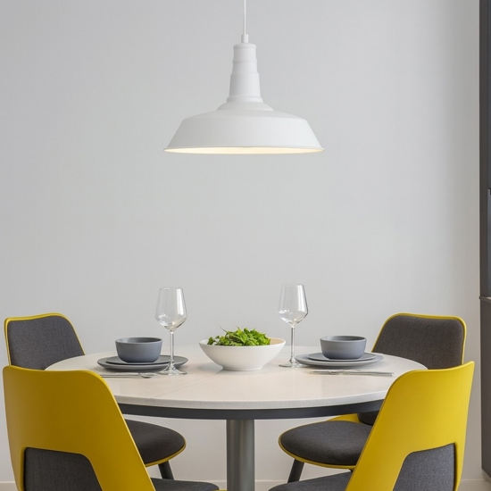Lampadario da cucina minimale metallo bianco h150 cm max