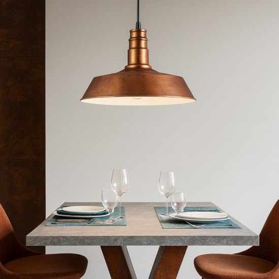 Lampadario per cucina metallo rame h150 cm max