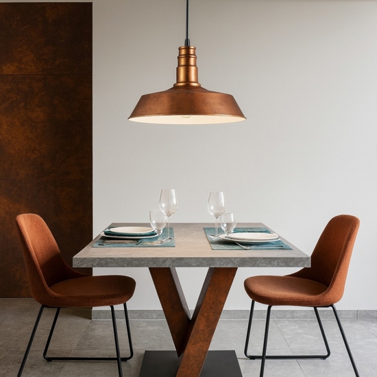 Lampadario per cucina metallo rame h150 cm max
