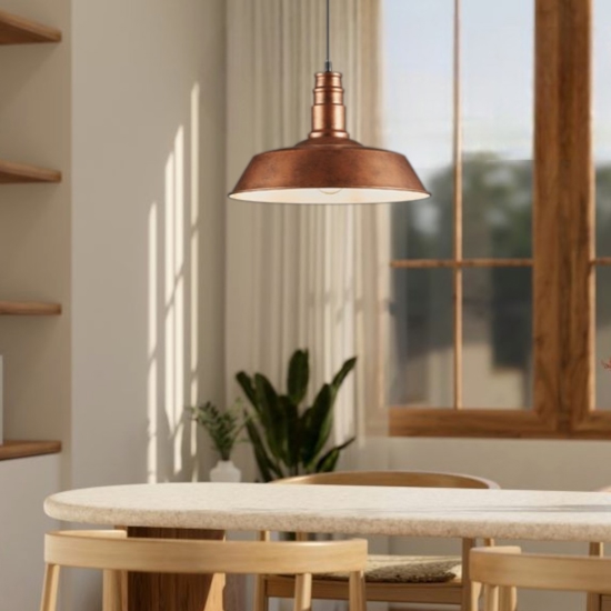 Lampadario per cucina metallo rame h150 cm max