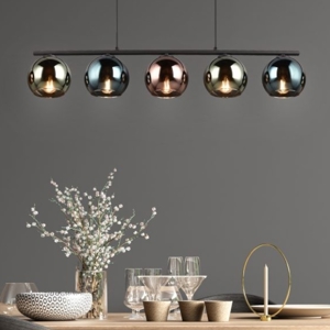 Lampadario da cucina moderna sfere effetto specchio multicolor