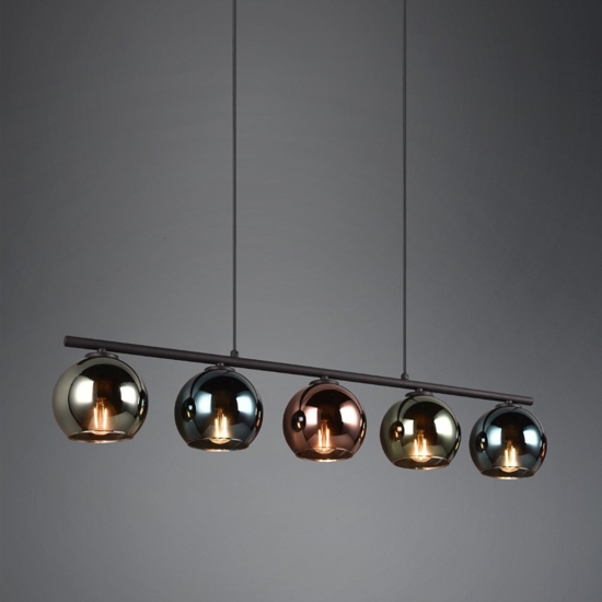 Lampadario da cucina moderna sfere effetto specchio multicolor