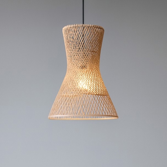 Lampadario clessidra per cucina 20 cm marrone naturale