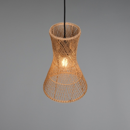 Lampadario clessidra per cucina 20 cm marrone naturale