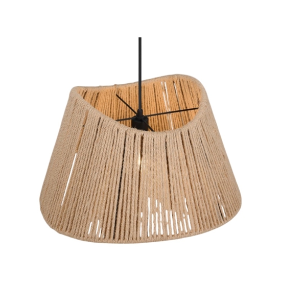 Lampadario da cucina conico marrone in corda