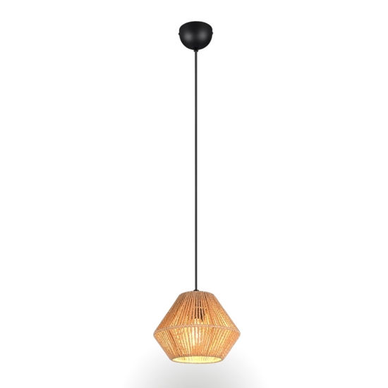 Lampada a sospensione per cucina rustica marrone 20 cm in corda
