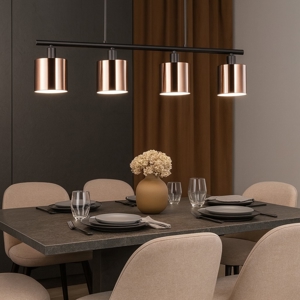 Lampadario per tavolo da cucina bronzo paralumi in vetro