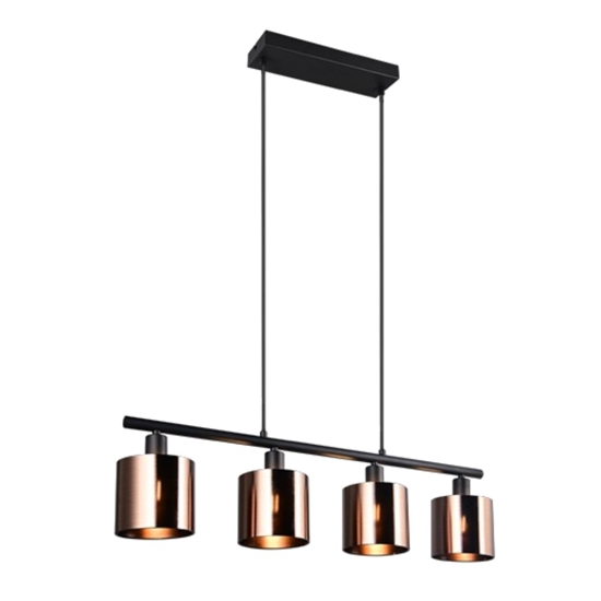 Lampadario per tavolo da cucina bronzo paralumi in vetro