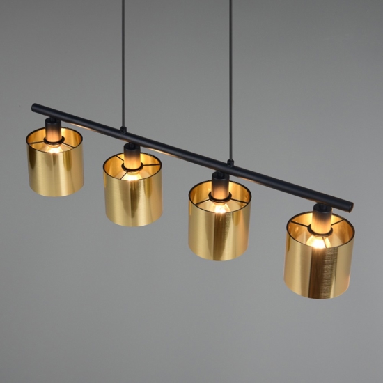 Lampadario per tavolo da cucina oro 4 diffusore in vetro