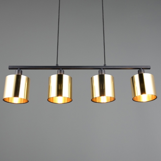 Lampadario per tavolo da cucina oro 4 diffusore in vetro