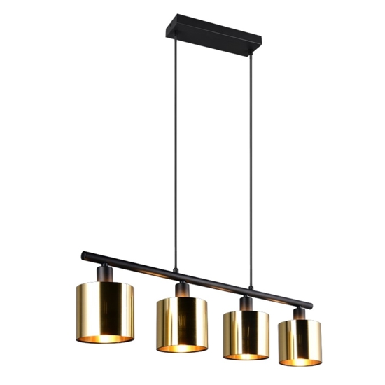 Lampadario per tavolo da cucina oro 4 diffusore in vetro