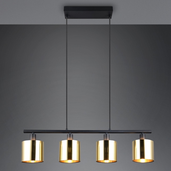 Lampadario per tavolo da cucina oro 4 diffusore in vetro