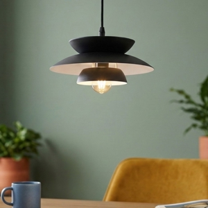 Lampada a sospensione di metallo design nera per isola penisola