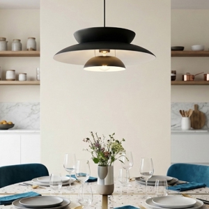 Lampadario per cucina di metallo nero design moderno