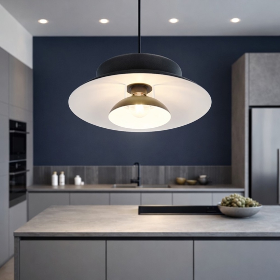 Lampadario per cucina di metallo nero design moderno