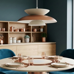 Lampadario per cucina bianco beige design moderno in metallo