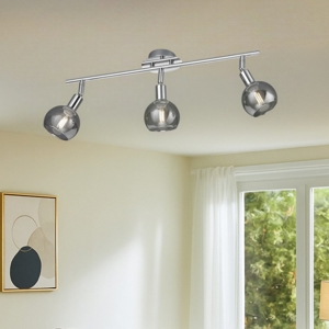 Lampada da soffitto 3 luci led orientabile sfere vetro