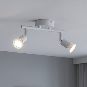 Lampada con due faretti bianchi orientabili