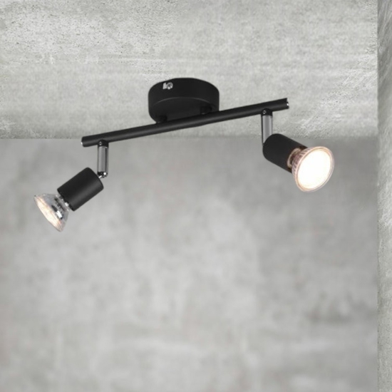 Faretti led per soffitto nero 2 luci orientabili