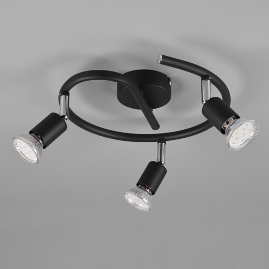 Faretti led da soffitto 3 luci cilindri orientabili nero